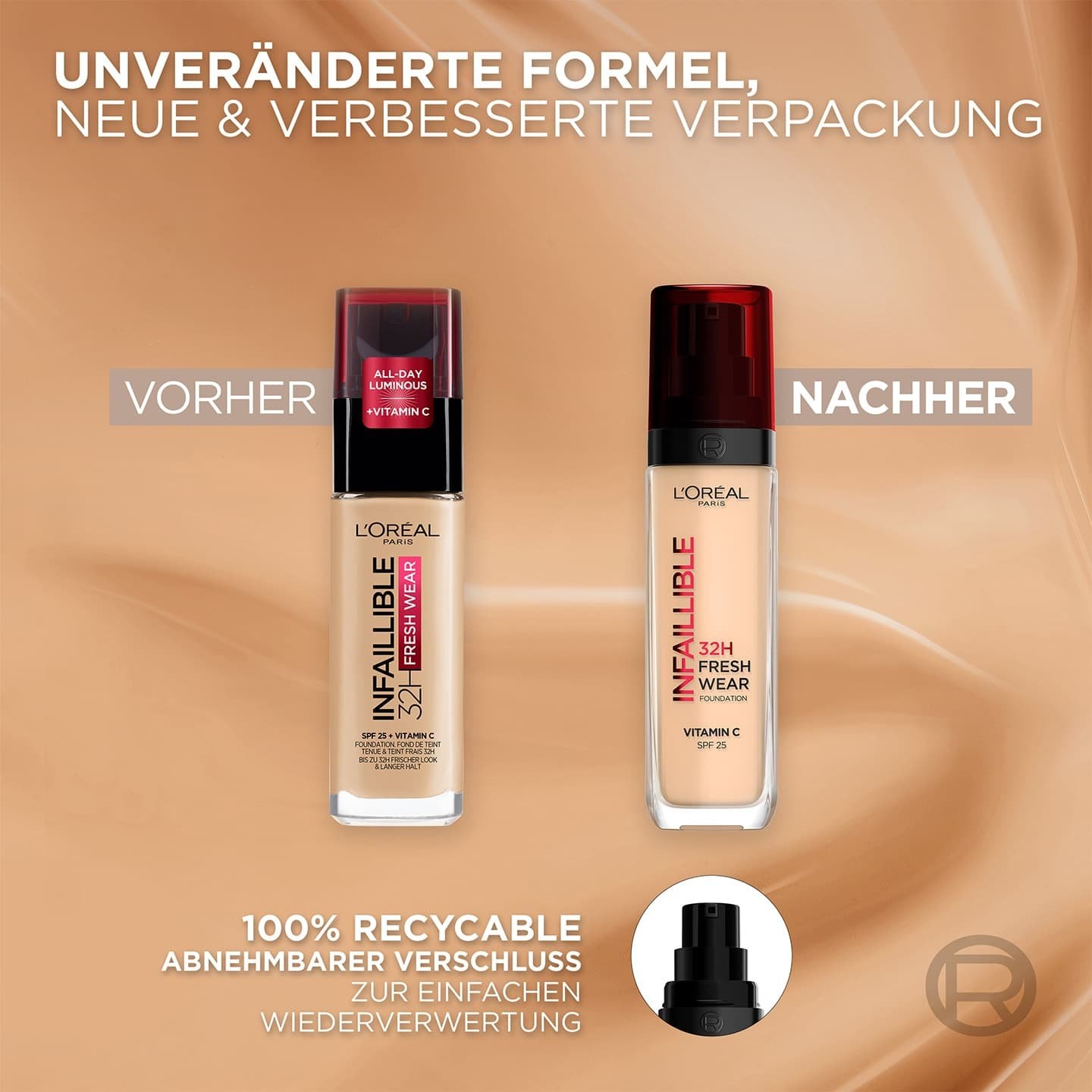 unveränderte Formel, neue & verbesserte Verpackung - Produktvorteile mit Produktabbildungen